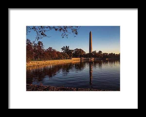 Architecture Framed Print featuring the photograph The Washington in Fall by Ed Clark