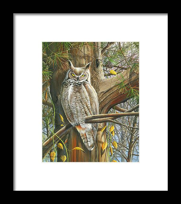 Fall Framed Print featuring the painting The Watchman by Mike Brown