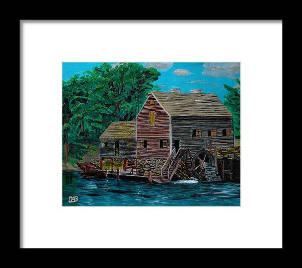 Water Framed Print featuring the painting The Water Mill by David Bigelow