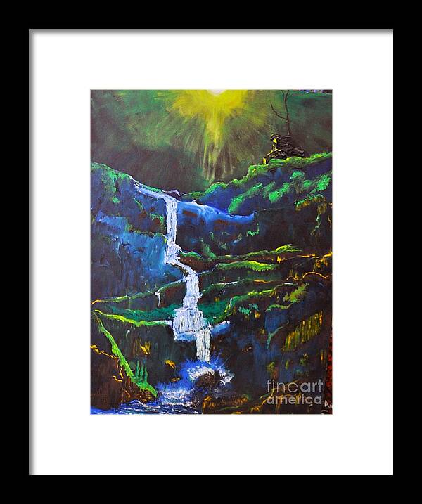 Waterfall Framed Print featuring the painting The Waterfall by Stefan Duncan