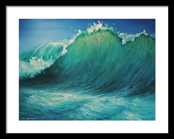Dramatic Wave Painting Framed Print featuring the painting The Wave by Alan Zawacki by Alan Zawacki