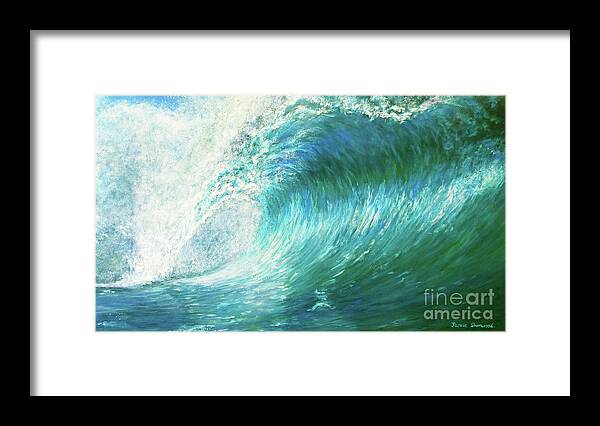 Wave Framed Print featuring the painting The Wave Curl Curl by Jackie Sherwood