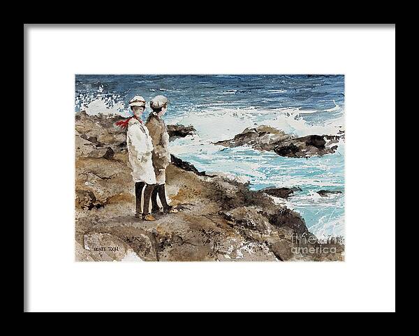 This Image Framed Print featuring the painting The Way We Were by Monte Toon