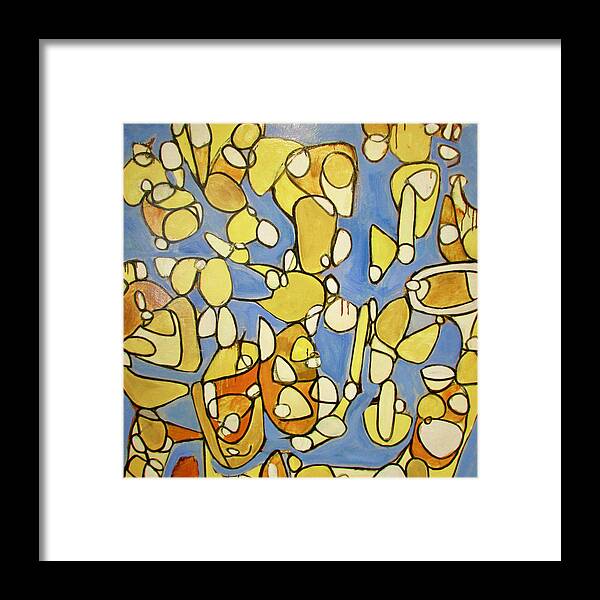 Yellow Framed Print featuring the painting The Whisper by Steven Miller