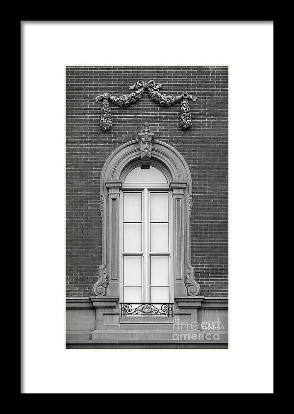 Washington Dc Framed Print featuring the photograph The Window in black and white by E B Schmidt