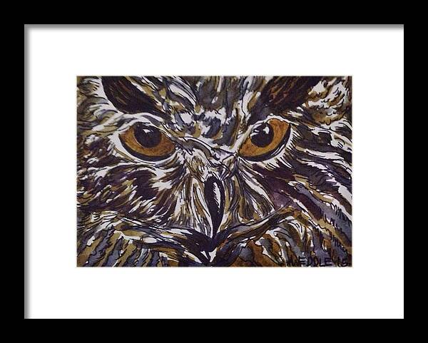 Owl Framed Print featuring the painting The Wise One by Angela Weddle