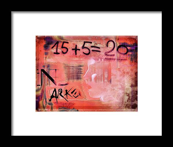Woman Framed Print featuring the photograph The woman and the numbers by Gabi Hampe