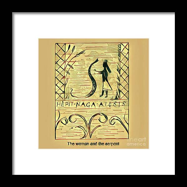 .leland Framed Print featuring the digital art The woman and the Serpent by Art MacKay