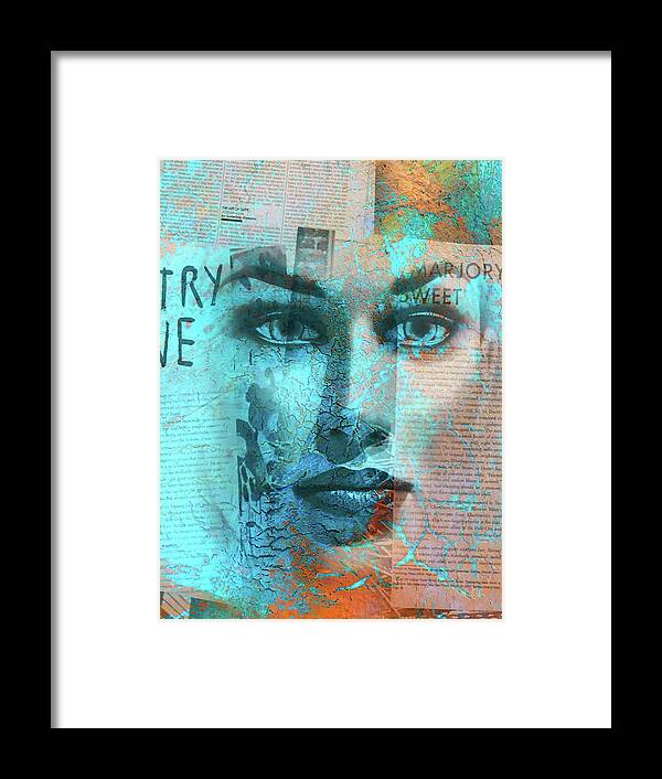 Letter Framed Print featuring the digital art The woman behind the letters by Gabi Hampe