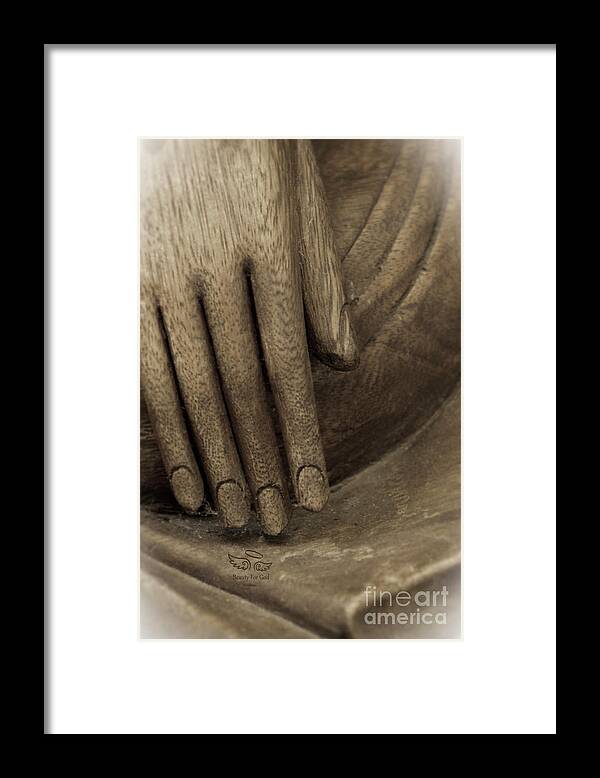 Buddha Framed Print featuring the photograph The Wooden Hand of Peace by Beauty For God