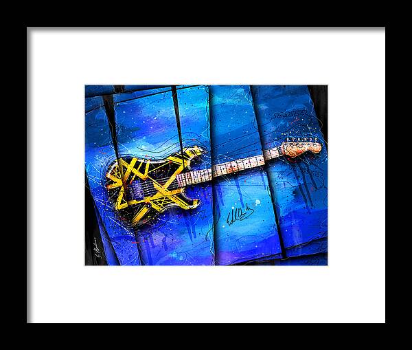Guitar Framed Print featuring the digital art The Yellow Jacket by Gary Bodnar