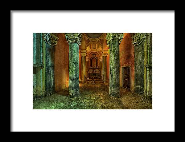 Chiesa Abbandonata Framed Print featuring the photograph THE YELLOW LIGHT CHURCH 2 - La chiesa della luce gialla 2 by Enrico Pelos