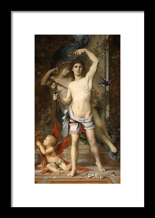 Gustave Moreau Framed Print featuring the painting The Young Man And Death by Gustave Moreau