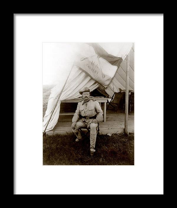 1890s Framed Print featuring the photograph Theodore Roosevelt, Seated At Entrance by Everett