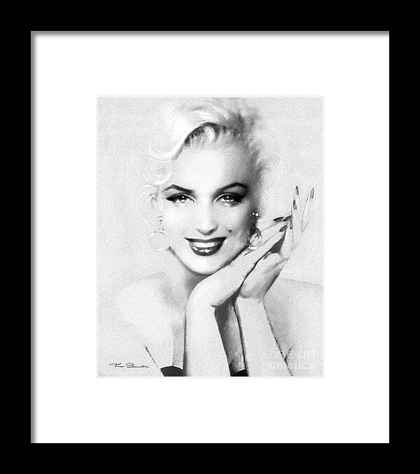 Marilyn Framed Print featuring the painting Theo's Marilyn 133 bw by Theo Danella