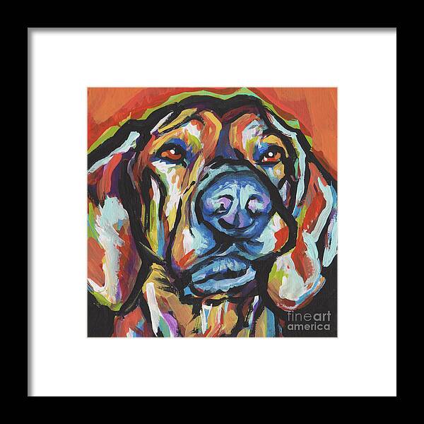 Plott Hound Framed Print featuring the painting There Must Be A Plott by Lea