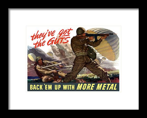 Airborne Framed Print featuring the painting They've Got The Guts by War Is Hell Store