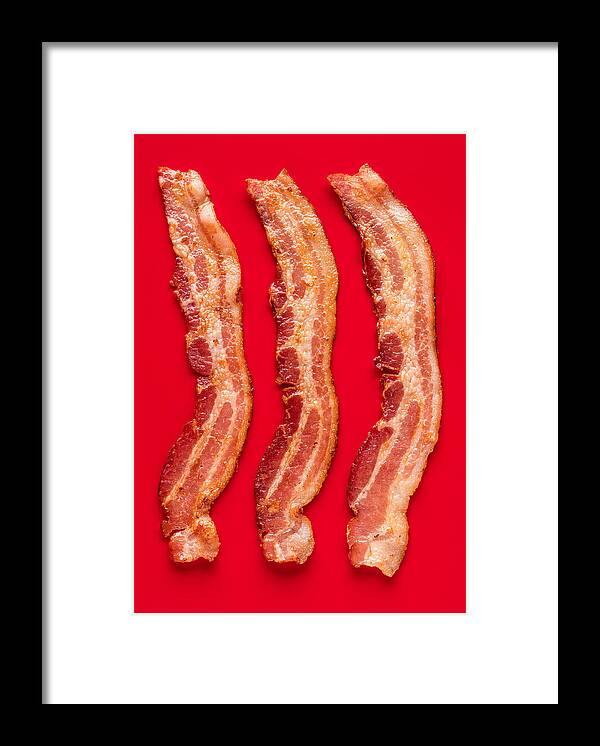 Bacon Framed Print featuring the photograph Thick Cut Bacon Served Up by Steve Gadomski