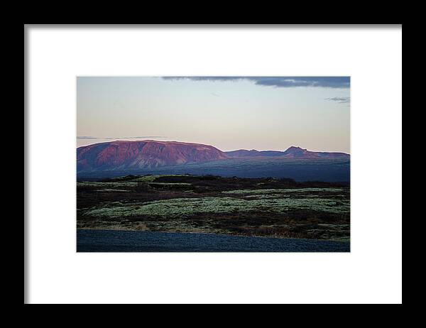 Iceland Framed Print featuring the photograph Thingvellir Sunset Mountain 2 by Deborah Smolinske