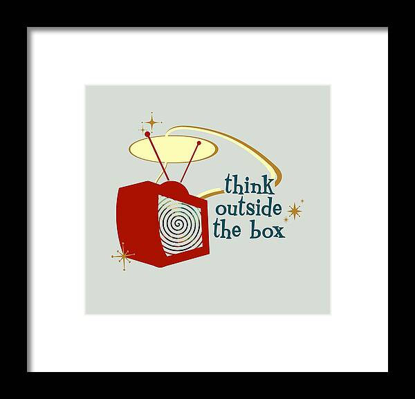 Think Outside The Box Framed Print featuring the digital art Think Outside the Box by Heather Applegate