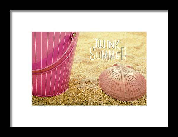 Beach Framed Print featuring the photograph Think Summer Pink by Marianne Campolongo