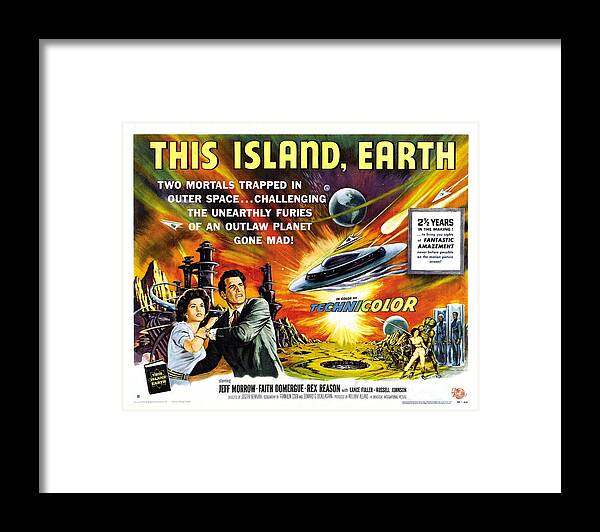 This Island Earth Science Fiction Classic Movie Framed Print featuring the painting This Island Earth science fiction classic movie by Vintage Collectables