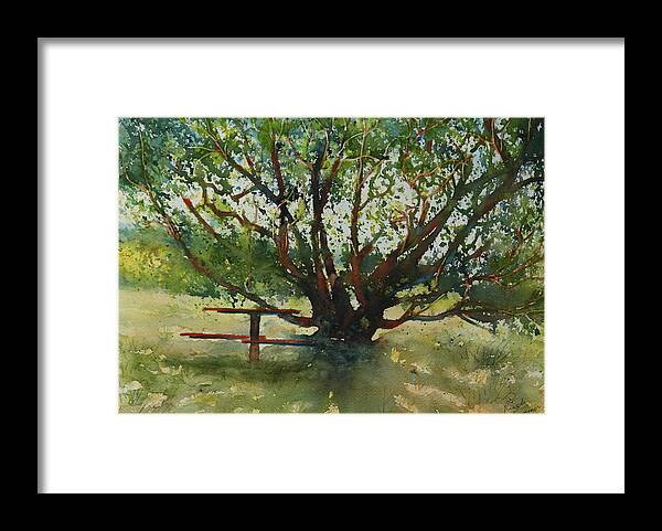 Shade Framed Print featuring the painting This Looks Like a Good Spot by Ruth Kamenev