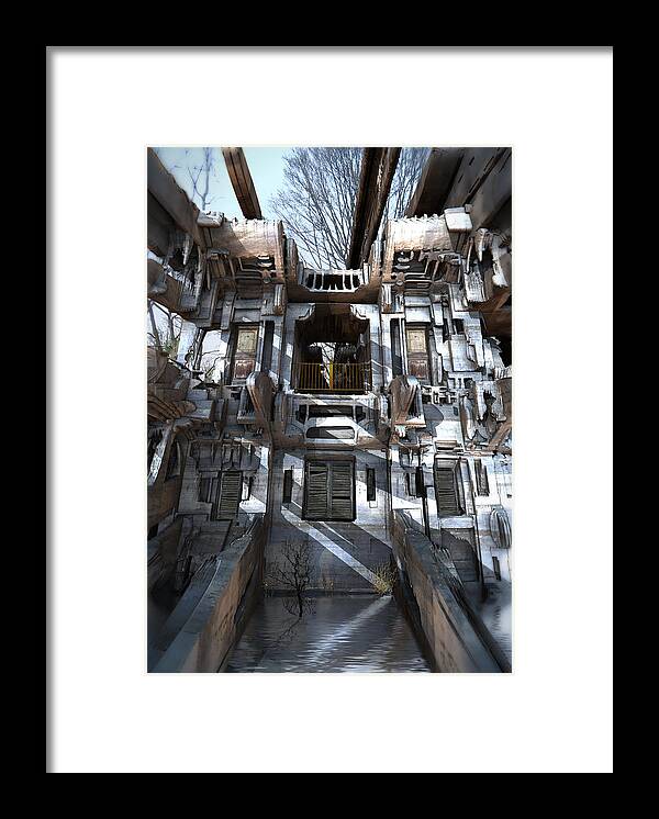 Sciencefiction Scifi Grunge Dystopian Architecture Building Fractal Fractalart Mandelbulb3d Mandelbulb Framed Print featuring the digital art This Old House by Hal Tenny