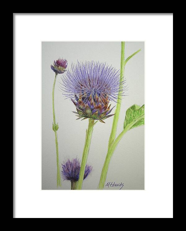 Thistle Framed Print featuring the painting Thistles by Marna Edwards Flavell