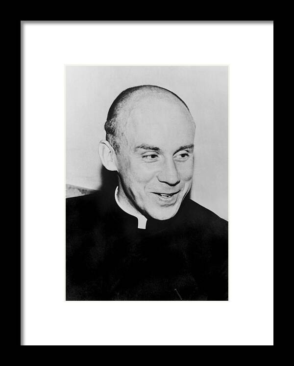 2008-2 Framed Print featuring the photograph Thomas Merton 1915-1968, French by Everett