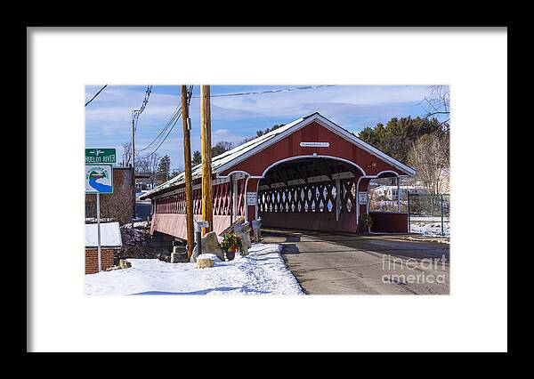 covered Bridge Framed Print featuring the photograph Thompson Covered Bridge. #1 by New England Photography