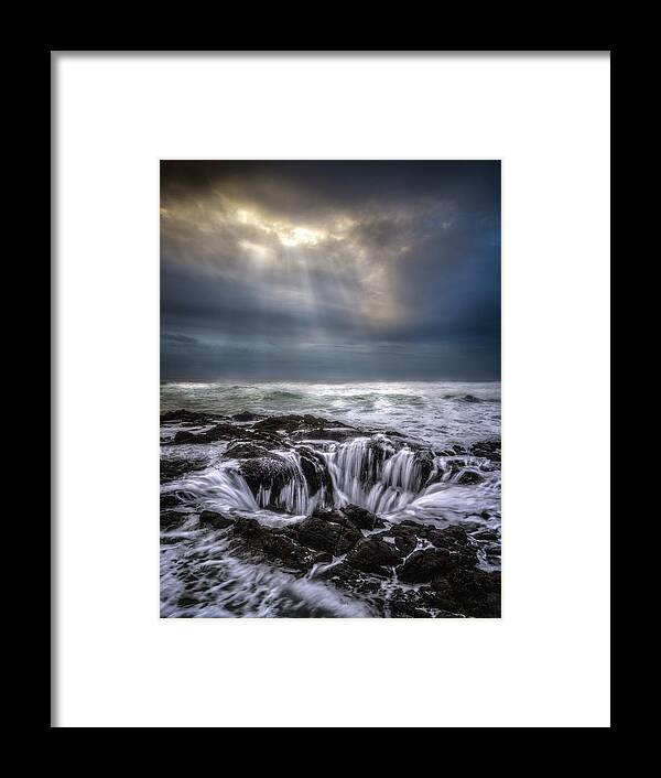 2016 Framed Print featuring the photograph Thor's Well by BJ Stockton