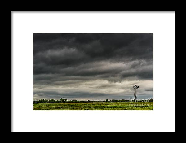 Windmill Framed Print featuring the photograph Threatening Sky Windmill by Thomas R Fletcher