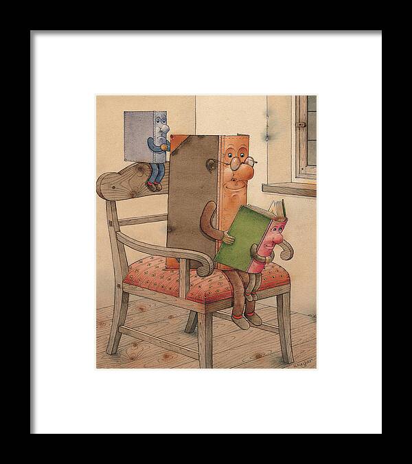 Books Framed Print featuring the painting Three Books by Kestutis Kasparavicius