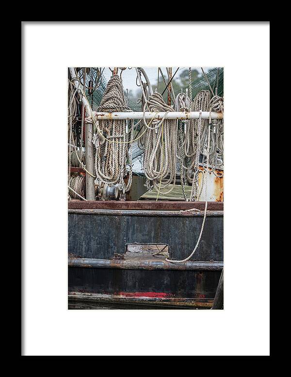 Alabama Framed Print featuring the photograph Three Fishing Ropes on Shrimp Boat by John McGraw