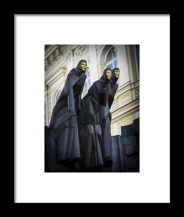 Landmarks Framed Print featuring the photograph Three Muses - Calliope Thalia and Melpomene by Mary Lee Dereske