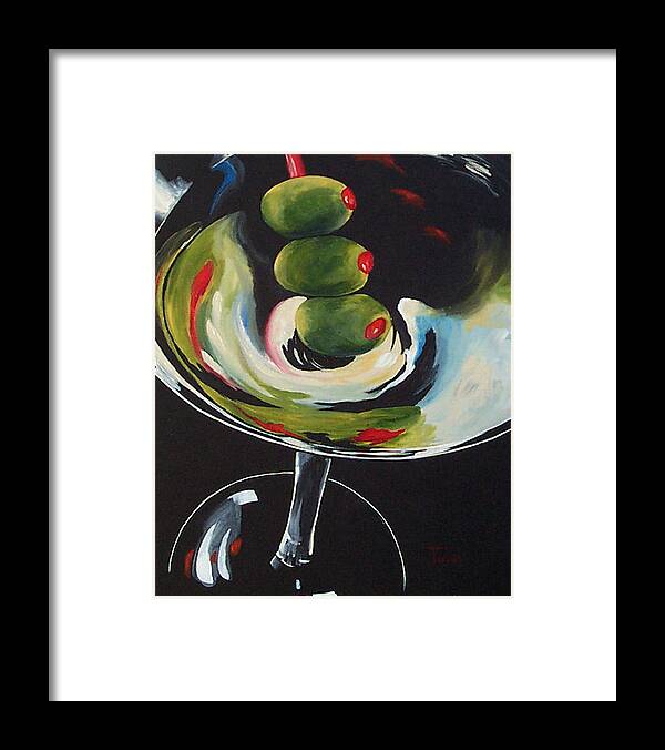 Martini Framed Print featuring the painting Three Olive Martini III by Torrie Smiley