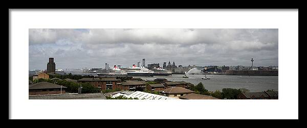 Cunard Framed Print featuring the photograph Three Queens on the Mersey by Spikey Mouse Photography