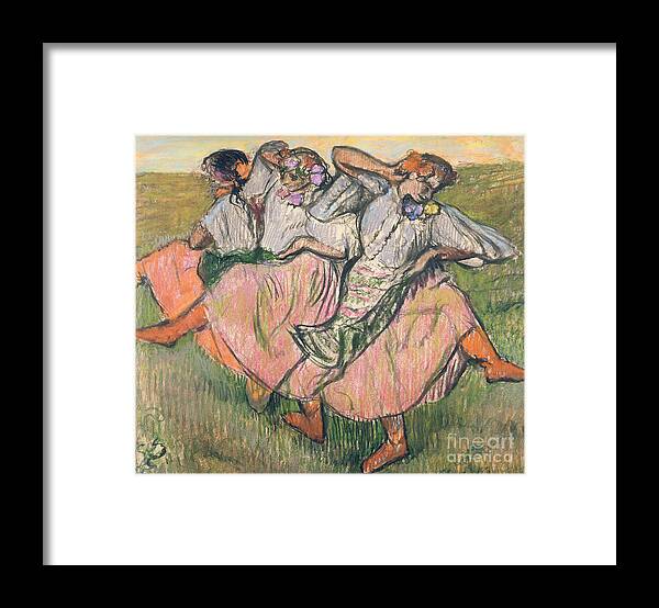 Degas Framed Print featuring the drawing Three Russian Dancers by Edgar Degas