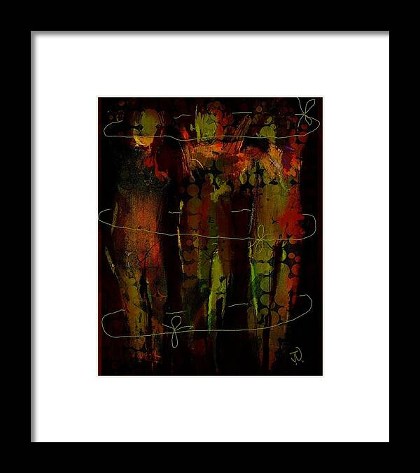 Abstract Framed Print featuring the digital art Three Sisters III by Jim Vance