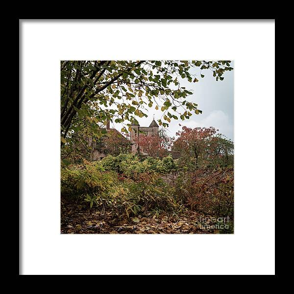 Russet Framed Print featuring the photograph Through Leaves, Sissinghurst Castle Gardens by Perry Rodriguez