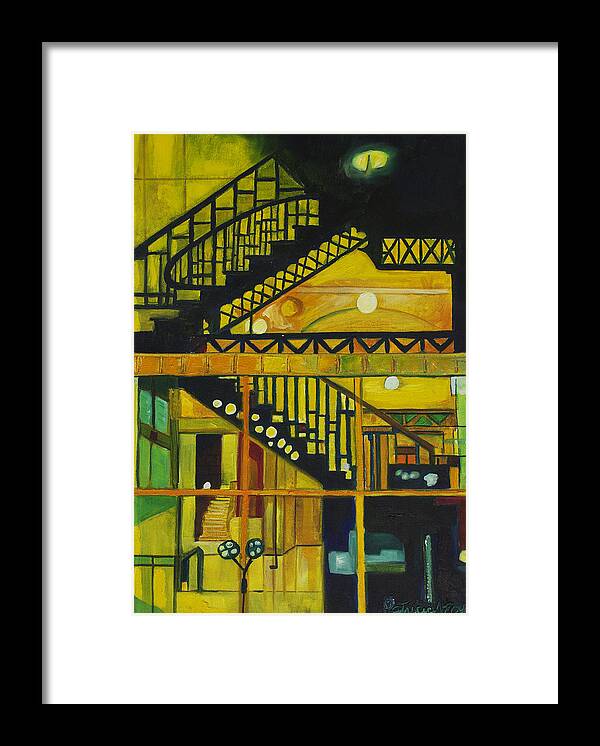 Abstract Framed Print featuring the painting Through Parisian Glass by Patricia Arroyo