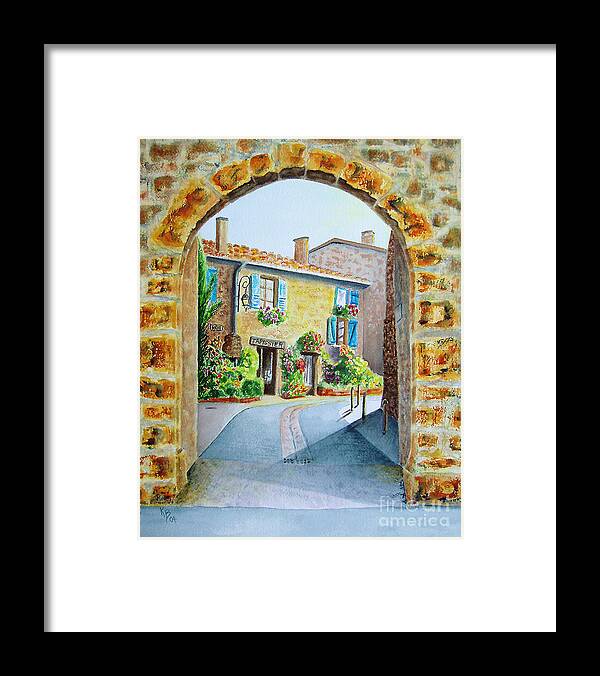 France Framed Print featuring the painting Through the Arch by Karen Fleschler