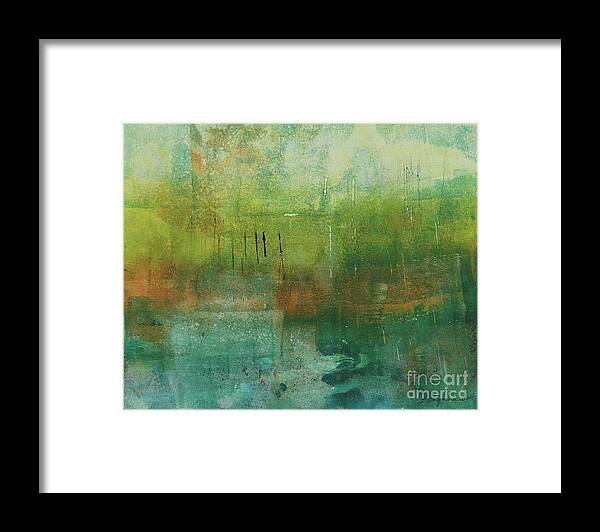 Abstract Framed Print featuring the painting Through The Mist by Laurel Englehardt