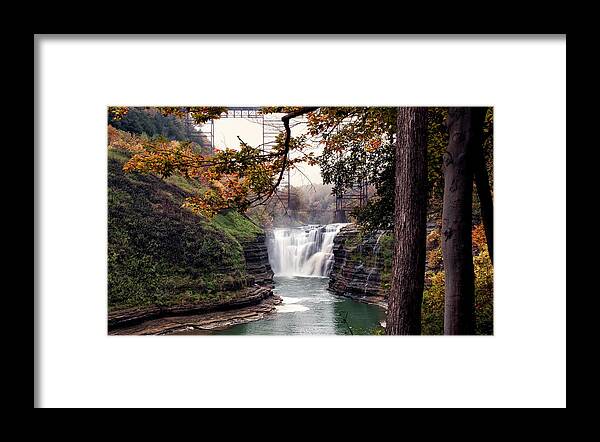Letchworth State Park Framed Print featuring the photograph Through The Trees by Peter Chilelli