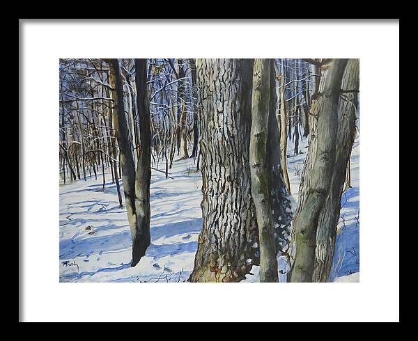 Winter Framed Print featuring the painting Through The Woods by William Brody