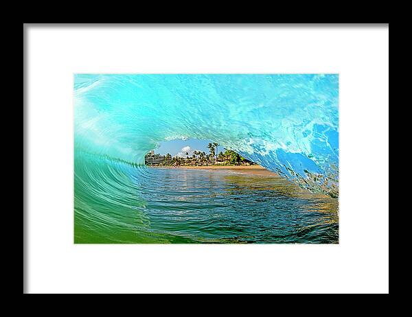 Shorebreak Waves Seascape Ocean Sheraton Maui Hawaii Framed Print featuring the photograph Thru The Looking Glass by James Roemmling