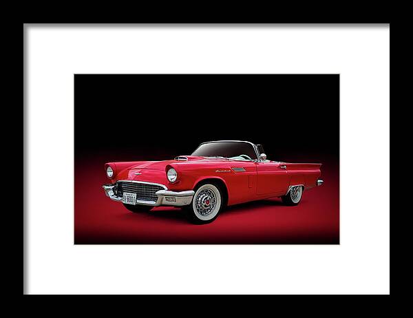 Vintage Framed Print featuring the digital art Thunder Red by Douglas Pittman