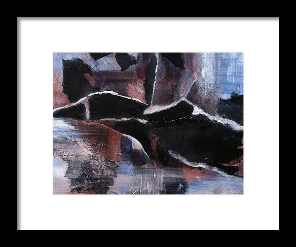 Mixed Media Framed Print featuring the mixed media Thunder Snow Coming In by Elizabeth Bogard