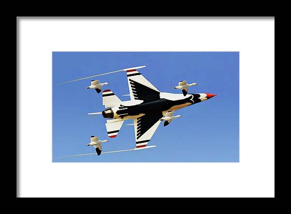 Aircraft Framed Print featuring the digital art Thunderbird by John Christopher